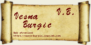 Vesna Burgić vizit kartica